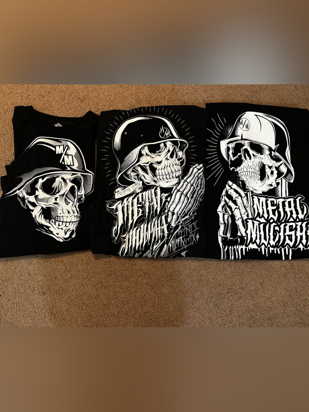 3 Metal Mulisha Men's Black  Skull Tees